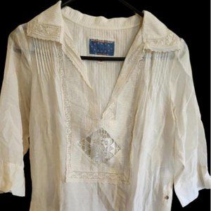 BURNING TORCH, LONG SLEEVE BLOUSE, IVORY